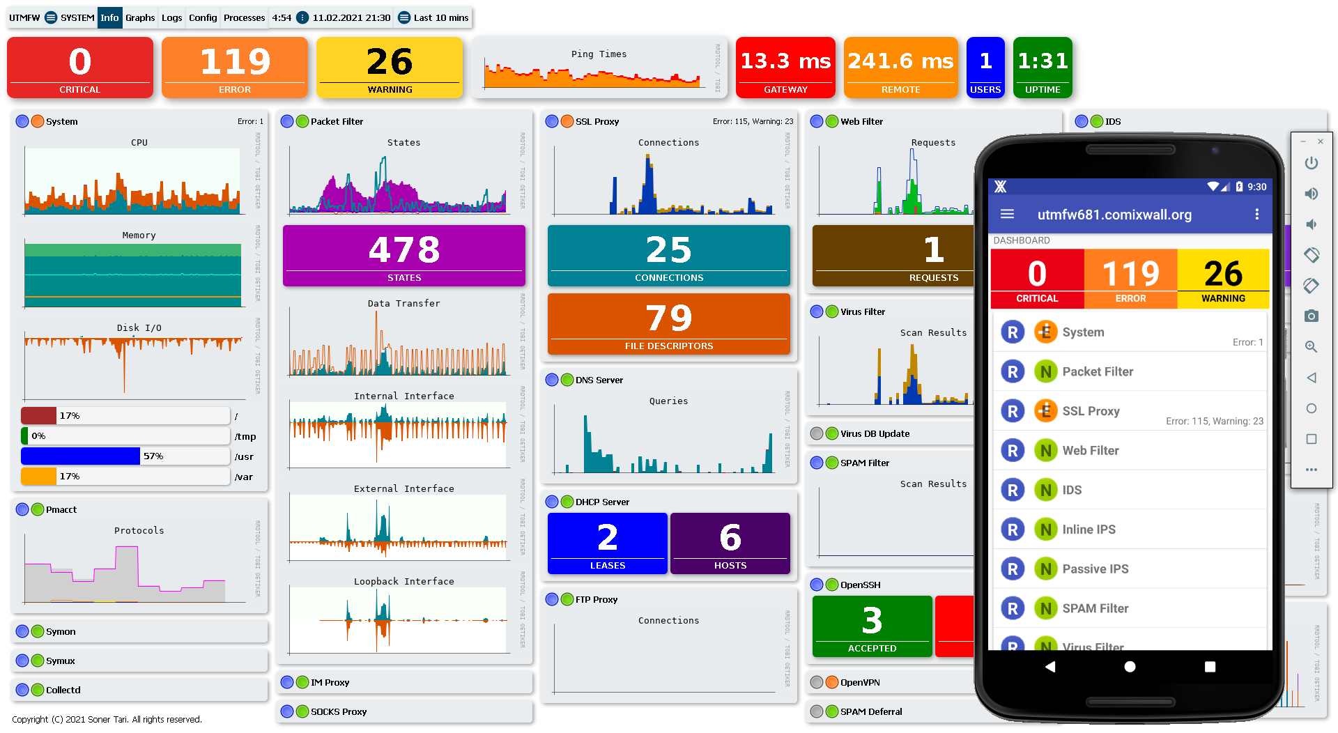 UTMFW Web Interface