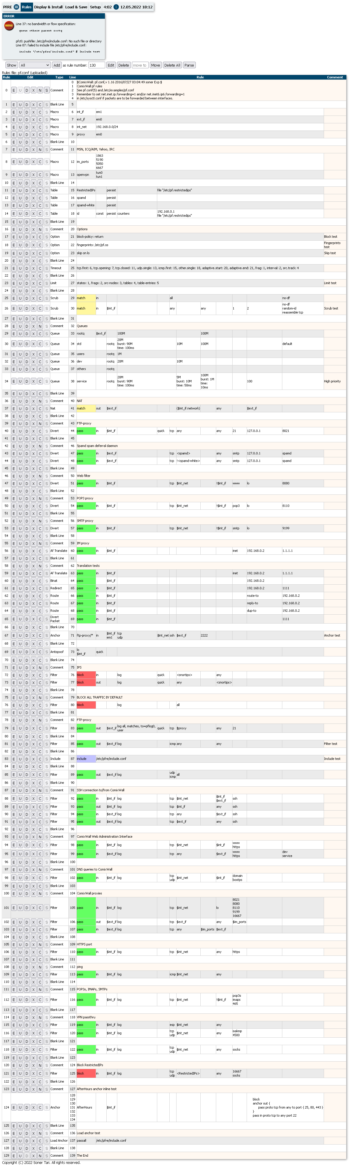 PF Rule Editor